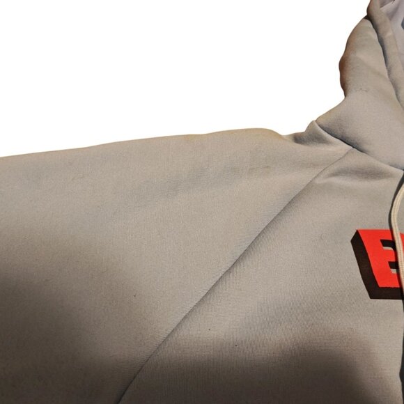 Women's Baby / Baby Blue Neck Powerblend Hoodie Grade B Size Large - Picture 3 of 8